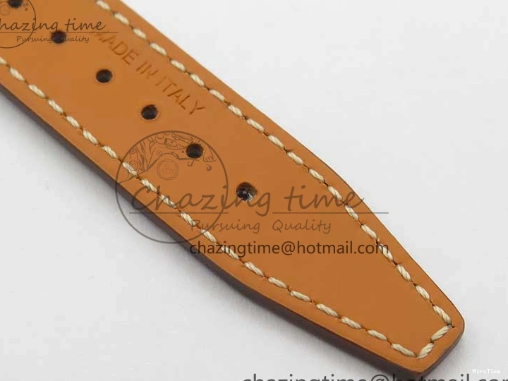 MIROTIME 0227 Attractive Portofino 37mm SS V7F 1:1 Best Edition Gray Dial Diamonds Bezel on Gray Leather Strap A 7091